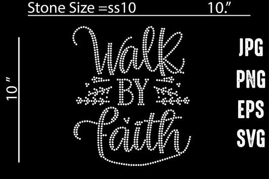 Walk By Faith Rhinestone Design