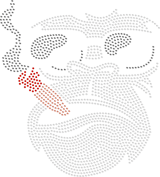 Smoking Monkey Rhinestone Design