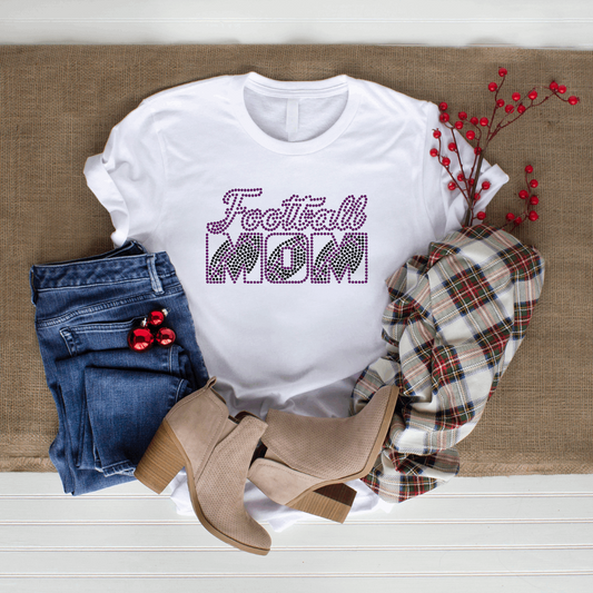 Football Mom Rhinestone Design