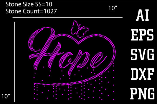 Hope With Butterfly Rhinestone Design